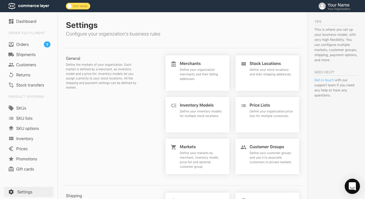 screenshot of Commerce Layer
